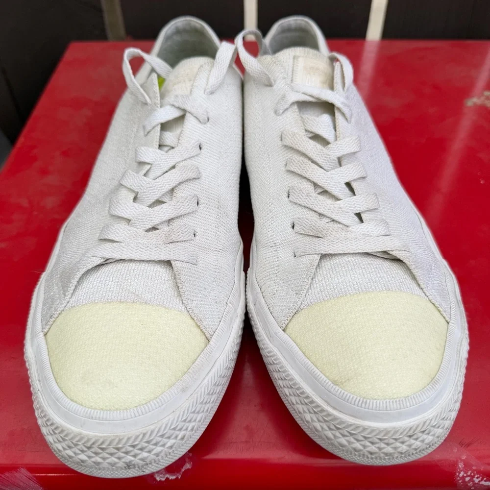 Converse All Star Knit Low Top Sneakers Off White Mens 9.5 Womens 11.5 - Picture 5 of 7